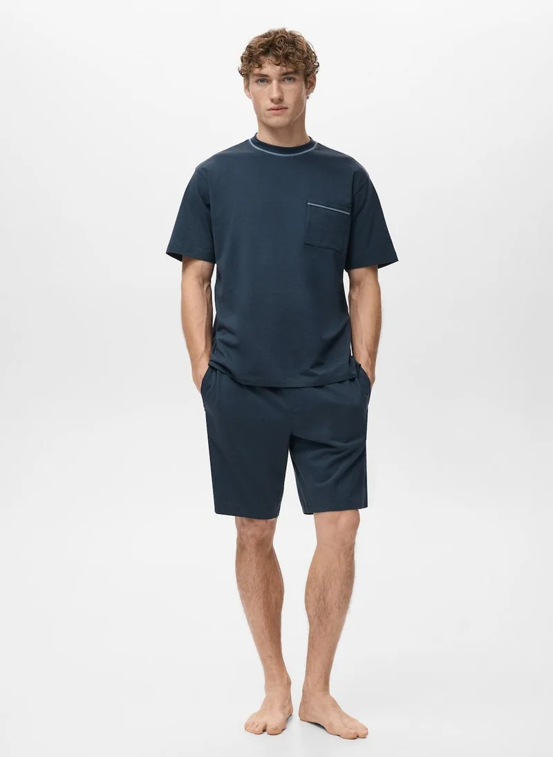 Mango Man  Cotton pyjama shorts pack for Men | Best Price UAE